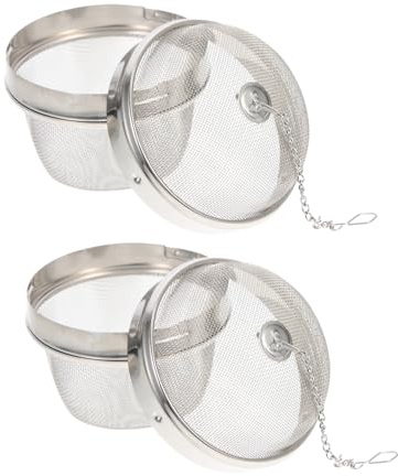 TOBBOMEY Stainless Steel Tea Infuser Balls and Jewelry Washing Basket 304 Sturdy Mesh for Watch Parts Cleaning and Loose Leaf Tea Strainer 2pcs Set for Kitchen and Home Use