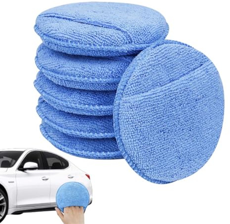 LACHT Set Di 5 Pad In Microfibra, Per Applicazione Cera, Polish, Detergenti E Sigillanti Per Vernici Auto, Sostituiscono Lucidatrice