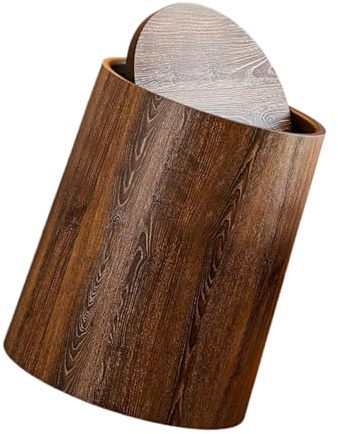 ZYHARUKO Elegante cubo de basura con tapa oscilante, duradero, adecuado para cocina, baño, sala de estar, tapa redonda, cocina