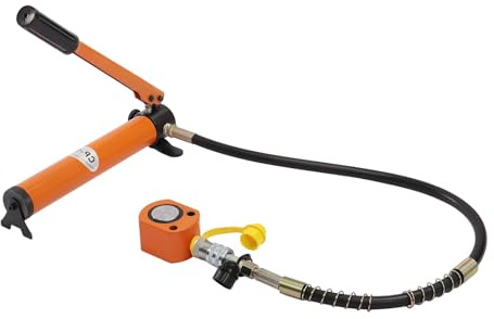 ROGONPDK 10T Low Profile Hydraulic Jack, CP-180 Manual Hydraulic Hand Pump, 0.43 Stroke Lifting Cylinders + HydraulicHandPump, for Lifting, Bending, Shearing and Other Operations