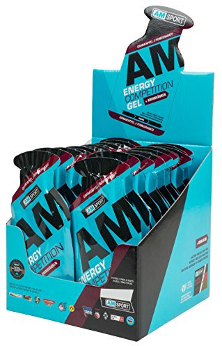 AMSPORT® Energy Competition Gel I 24x 45g I Energie Gel für schnelle Energieaufnahme I Kohlenhydrat-Aminosäure-Mischung I Sportgel ohne Laktose & Gluten I Training & Wettkampf I Granatapfel