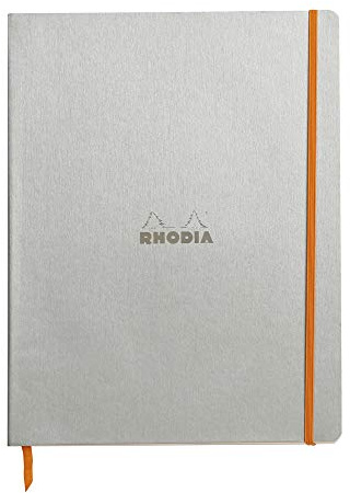 Rhodia 117701C Notizbuch Rhodiarama Notizbuch A4+ 80 Blatt liniert Silber