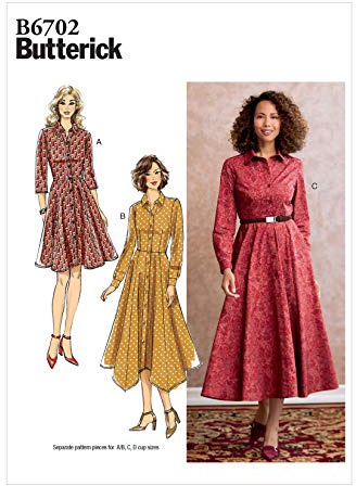 Butterick Paper Pattern-B6702E5-MISSES-Kleid, Weiß