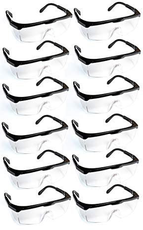 Goodway Arbeitsschutzbrille 12 Stück │ Mit Seitenschutz │ EN166 Zertifizierter Augenschutz │ Robuste Schutzbrille für Industrie und Handwerk