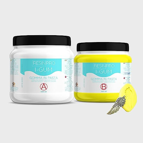 Resin Pro ﻿﻿I-GUM: Silikonkautschukpaste für Formen (200g) Ungiftig und schnell - Kompatibel mit Epoxid, Polyurethan, Wachs, Seife, Gips, Zement - Härte 38 Shores - 100% Made in Italy