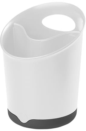 Kochblume Utensilienbehälter | Aufbewahrung von Küchenhelfern | Getränkekühler | Silikonfuß als Löffelablage | Farbe: weiß