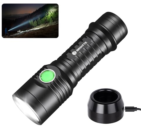 Brinyte WT01 LED Taschenlampe 2700LM mit Notlichtfunktion für Stromausfälle | Extrem Hell, Weitreichend,Suchscheinwerfer, Statusanzeige, für Notfälle, Suche, Camping, EDC