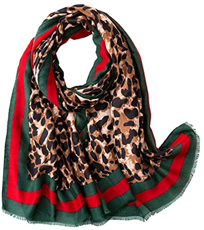 FAIRYGATE Schals & Tücher für Damen Viskose Schal Leopardenmuster Damen Stolen Schultertuch für Frauen Hochzeit Unisex Herren Frühling Sommer Herbst Winter Umschlagtuch 81020