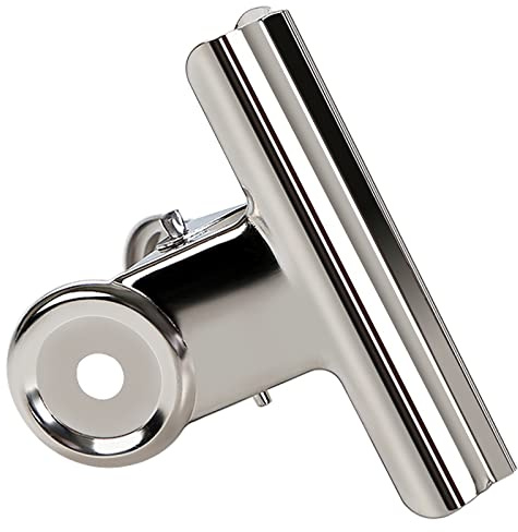GUOKOFF 63mm Bulldog Clip Raccoglitore, 12 Pezzi Metal Bulldog Clip, Bulldog Binder Clip Bulldog Clip Grandi, Silver Metallo Clip di Bulldog per Ufficio Scuola