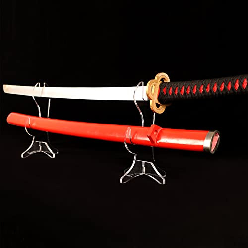 WANLIAN Katana Ständer Schwerthalter Acryl Tisch Samurai Schwert konsole Schwert mit horizontaler Anzeige für Display Katana Samurai Schwert(Transparent) | Transparenter Acryl-Schwertständer, passend für Samurai Katana, Wakizashi, Tanto, Bowiemesser für Zuhause, Desktop-Sammlung