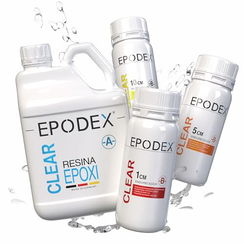 EPODEX® 2K epoxiharts | 3 gjuthöjder 0-10 cm | beläggningar, konst, hantverk, beläggning med mera | gjutharts | konstharts | epoxiharts | klar | mängdsrabatt