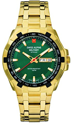 swiss alpine military Herren Uhr Analog Quarz 7043.1 Edelstahl