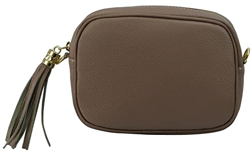 SH Leder Echtleder Umhängetasche mittel kleine Tasche Abendtasche Clutch Crossbody Bag Messenger Handtasche mit Reißverschluss 21x15cm Chiara G209