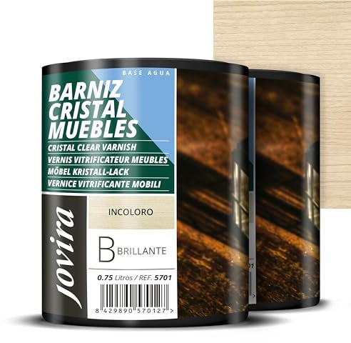 JOVIRA PINTURAS Barniz Cristal Muebles al Agua Brillante (2X750 Mililitros)