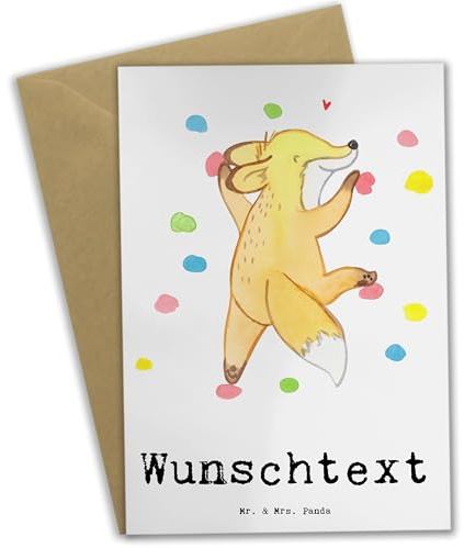 Mr. & Mrs. Panda Personalisierte Grußkarte Fuchs Bouldern - Geschenke, Boulderhalle, personalisierbar, personalisiert, individuelle, Sportler, Grußkarten, Kletterhalle, Klettern, Karte