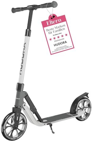 HUDORA Monopattino BigWheel® 205 Advanced - Monopattino comodo in alluminio sicuro per peso fino a 100kg - Altezza regolabile e struttura pieghevole - Monopattino bambini/ragazzi e adulti