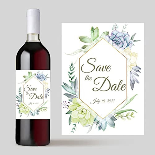 20 Stück benutzerdefinierte Hochzeit Wein Etiketten Sticks,Hochzeit benutzerdefinierte Aufkleber fügen Sie Ihr Bild, Süßigkeiten Gefälligkeiten Geschenk Flasche Etiketten (8,9 x 12,7 cm)