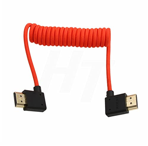 HangTon HDMI 2.1 HDMI 4K 120fps 8K 60fps Cable for ATOMOS Ninja V Sony A7siii Canon C300 C500 Ronin RS2 Monitor Camera Right Left Angle Type A Braided Coiled