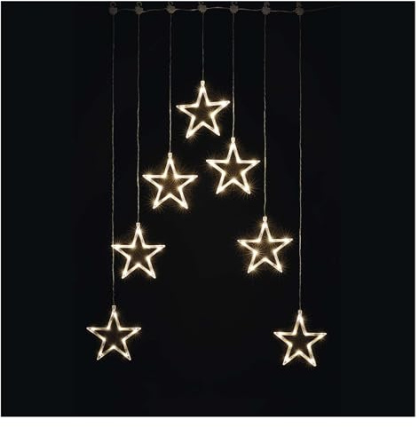EMOS Sternengirlande mit 70 LEDs, Lichtervorhang 67cm + 5m Zuleitung, warmweiße Lichtfarbe, LED-Lichtergirlande + Netzteil, Leuchtdauer 10.000 h, IP20 für Innen, für Party, Weihnachten, Deko