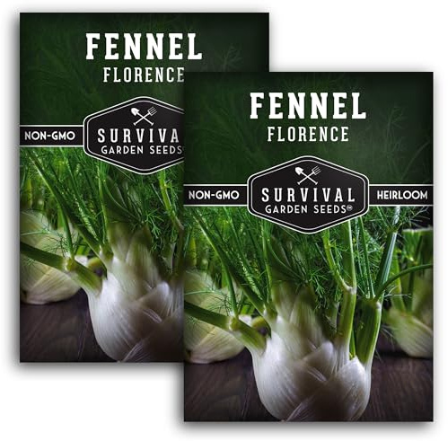 Fennel Seed for Planting - 2 Packets with Instructions to Grow Cool-Weather Florence Fennel (Finnochio) in Your Home Vegetable Garden - Non-GMO Heirloom Variety - Survival Garden Seeds