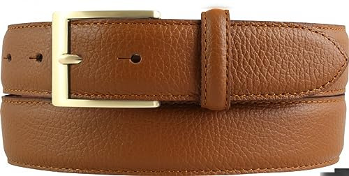 BELTINGER Italienischer Anzug-Gürtel, 35 mm breit, Herren, Anzuggürtel, Hosengürtel, strukturiertes Leder, Schließe Gold