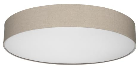 REV Deckenlampe - 70cm, Stoff-Lampenschirm im Vintage Look, taupe