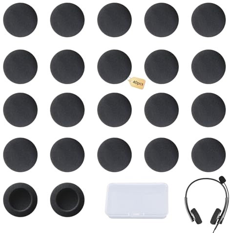 DBALL 40 Piezas Almohadillas 55 mm Reemplazo Espuma para Auriculares - Accesorios Muy Elásticos de Oído - Earpads para Auriculares de 53-58 mm