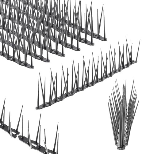 KADAX Plastic Bird Repellent, Pigeon Repellent Spikes, Bird Protection for Balcony, Window, Roof, Garden, Bird Deterrent for Repelling Birds, Pigeon Protection (Anthracite Pack of 6)