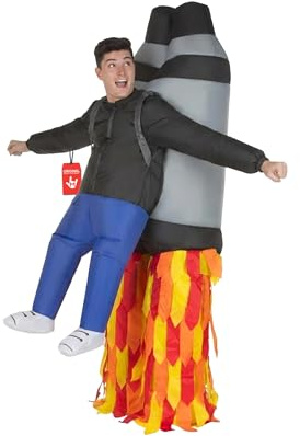 Morph Aufblasbares Jetpack Kostüm, Lustiges Raketen Outfit, Perfekt für Partys und Events, Einheitsgröße | Aufblasbares Kostüm für Erwachsene mit eingebautem Ventilator, in Sekunden aufblasbar, Spaß für Partys und Verkleidungen