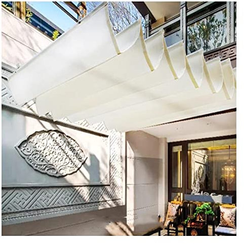 Markise Klemmmarkise Sonnensegel, einziehbares Wellendach, Pergola-Abdeckung, Wärmedämmung, kühlendes, atmungsaktives Gewebe, für den Außenbereich, Garten, Terrasse, Deck, Parkdach, Überdachung, anpa