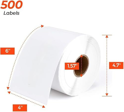 Direkt Versandetiketten 4×6 Thermo-Label, Wasserfester Versandaufkleber für Labeldrucker Etiketten BPA/BPS-frei (500 Labels per Rolle)