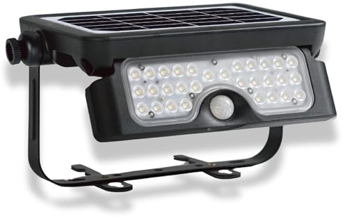 GINUX® 5 in 1 Solarlampen für außen mit Bewegungsmelder - Solar Wandleuchte aussen und innen mit Superhellen LEDs und PIR-Sensor, Solar LED Strahler für Wand und Garten (Leadpad 50W)