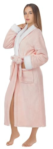 LEBENGOOD Accappatoio donna inverno – Accappatoio donna in pile, vestaglia da casa signora, coralina, accogliente, microfibra OEKO-TEX®