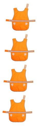 BESPORTBLE 4 Stück Hund reflektierende Weste Welpenweste Fluoreszierende Weste für Haustiere hundewarnwesten Hunde Warnweste Hundewesten für mittelgroße Hunde Outdoor-Haustierkleidung Orange