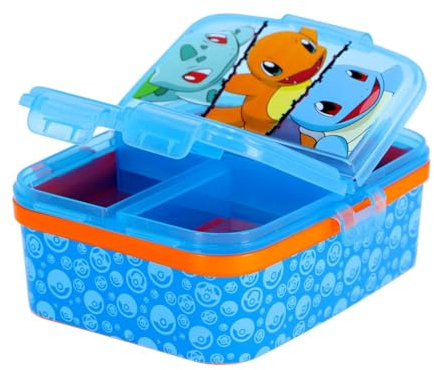 Stor Pokemon XL - Caja rectangular para sándwiches con múltiples compartimentos