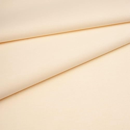 Fabreco Baumwollstoff Meterware Uni 160 cm | 220 g/m² – Weich, langlebig & hautfreundlich | Stoffe Zum Nähen & Dekoration – in einem Stück | Fabric | ecrü