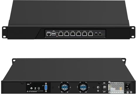 PeeliCeeli 19 Zoll Firewall Appliance Core i5 4570, 6 Port Gigabit LAN 1U Rackmount Server with Dual SFP+ 10GbE, B85/Z87 Network Router PC with 8GB RAM 128GB SSD, VGA, Console