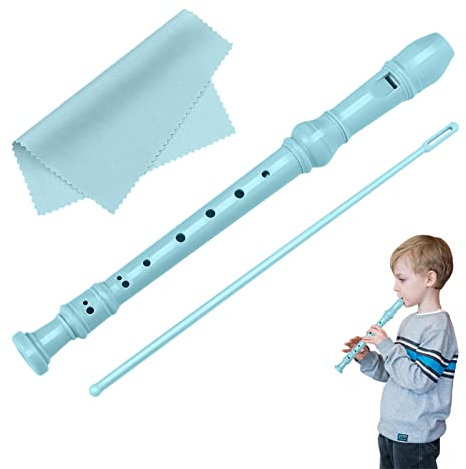 Blockflöte Flöte Kinder Soprano Recorder 8-Loch Sopran Blockflöte mit Flötenputzer Blockflöte Blockflöte Flauto Blockflöte Kinder Sopranblockflöte 8 Loch Flöte mit Putzstock und Reinigungstuch Blau