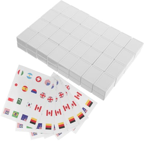 BESTonZON 65stücke Teiliges Mahjong-Spiel Mit Länderflaggen Langlebige Kunststofffliesen Tragbares Familienspiel Für Erwachsene Für Reisen Frühlingspartys Und Kulturelles Lernen