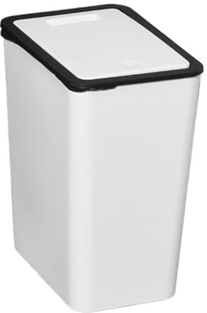 Générique Poubelle avec couvercle pop-up | Automatique imperméable 13L PP Couche de déchets pour le bureau à domicile salle de bain et chambre | Poubelle avec couvercle noir blanc bleu