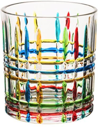 Nuytghr Glass Cup, Hand-Painted Tumbler, Reusable Drinking Glass, Aesthetic Design, Colorful Finish, Standard Size, Bar Accessories, Ideal for Beer, Soda, Tea, Juice, Whiskey, Bourbon