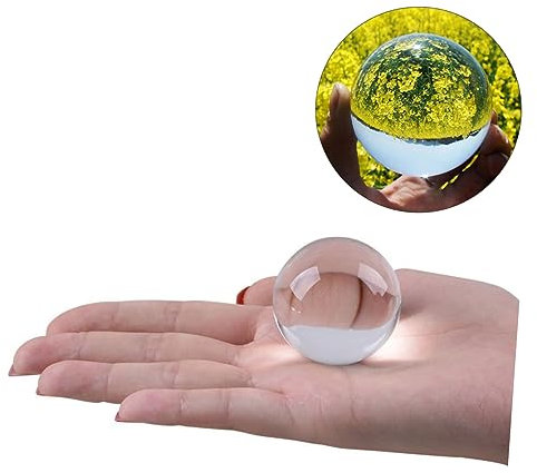 ULTECHNOVO Sfera di Cristallo Solida Accessorio per Fotografia Palla da Meditazione Sfere di Vetro per Giocoleria Bianco Trasparente