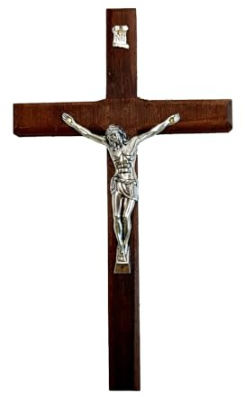 CZMZHFC Cruz de pared de crucifijo, hecha a mano, crucifijo católico, crucifijo católico, regalos bautismales de padres y familiares, cruz católica