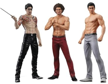 Gooyeh Goro Majima Actionfigur Kiryu Kazuma Statue 17 cm Anime Illustration Kasuga Ichiban Figur Spiel Charakter PVC Modell Desktop Dekoration 3 Stück