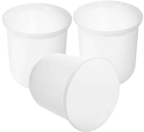 Recipiente para Cepillo de Baño 3 Piezas Plástico Blanco | Vaso de Plástico para Cepillo, Soporte para Cepillo de Inodoro, Ganchos de Ventosa para Baño