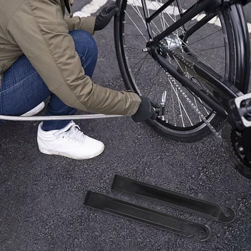 Gdfnmogo 2 PCS Nylon Tyre Lever for Bicycle Tire and Tube Change, Black Cycling Repair Removal Tool with Anti-Slip Tread, 11 cm (4.3 inch), Compat