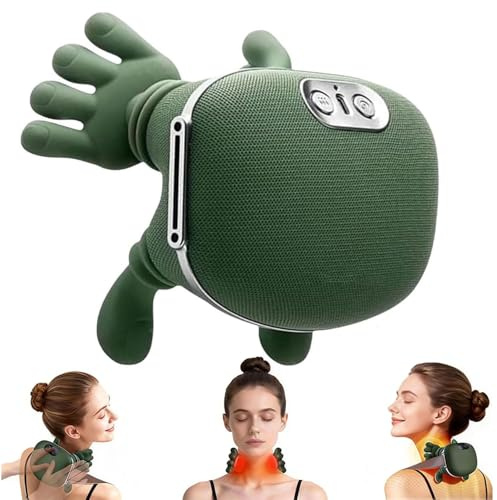 Neck Massager with Heat, Bionic Shoulder Heated Massager, Neck Massager with Fingers, 4D Kneading Massage, Simulates a Real Palm Massage for Comfort, Relax Muscle Tension