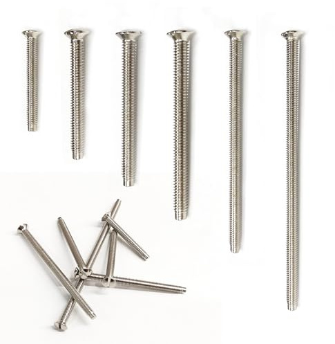 60Pack M3.5 Mixed Pack Screws, 30+35+40+50+60+75mm, 10 Each, 6 Lengths Slotted Raised Countersunk Socket Screws, Suitable for Light Switches and Sockets