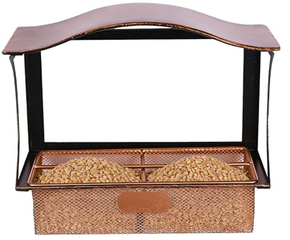 Mangiatoia per uccelli da fissare, impermeabile, divertente, in metallo, accessorio per mangime per uccelli, per casa, soggiorno, giardino, balcone, terrazza, seduta, appartamento, interni ed esterni