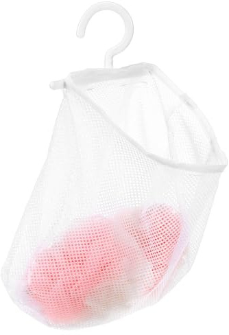 HOMSFOU Sacchetto in Rete Bianco da Appendere 34,7x27,6 Cm in Poliestere e Pp per Organizzare Calzini e Mollette, Design Salvaspazio Multifunzionale per Bagno e Viaggi